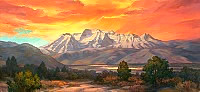 Painting of Mount Timpanogos by artist Carol Pettit Harding of Utah.