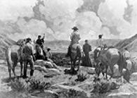 Dominguz and Escalante entering Utah Valley in 1776 artist Paul Stansbury